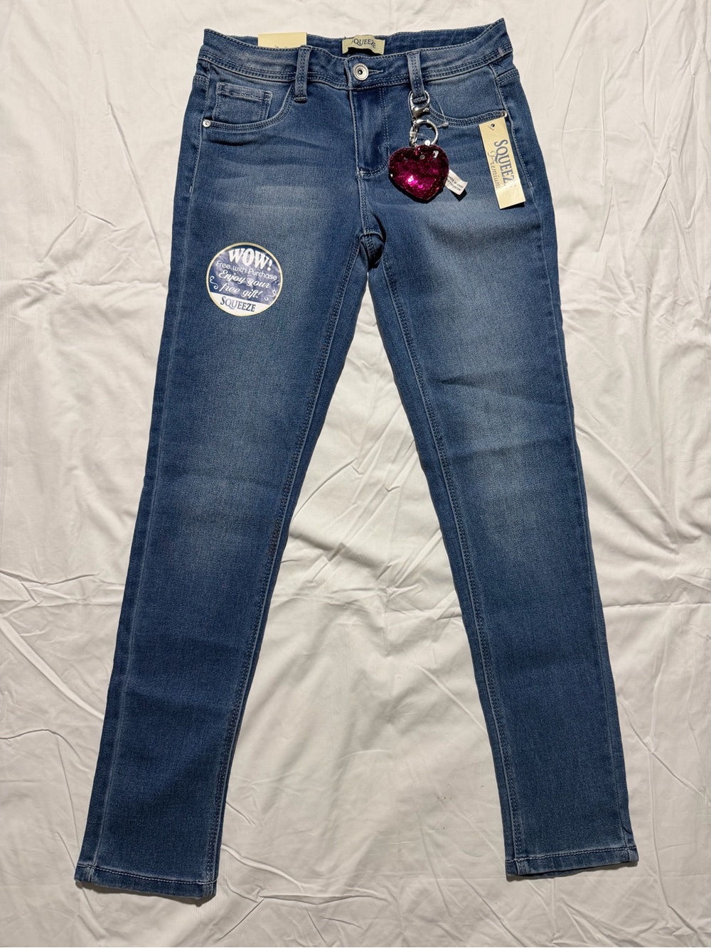 NWT Squeeze Premium Skinny Jeans girls Size 12 Stretch Denim Y2K Inspired